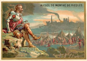 Hendrik IV van Frankrijk bij het Beleg van Parijs, 1590 door French School